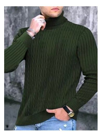 Herren Rollkragenpullover mit strukturiertem Kabelstrickdesign EB