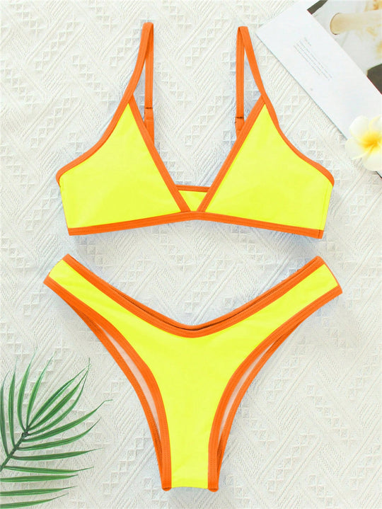 Damen Triangel-Bikini mit eleganter Naht und sportlichem Schnitt EB