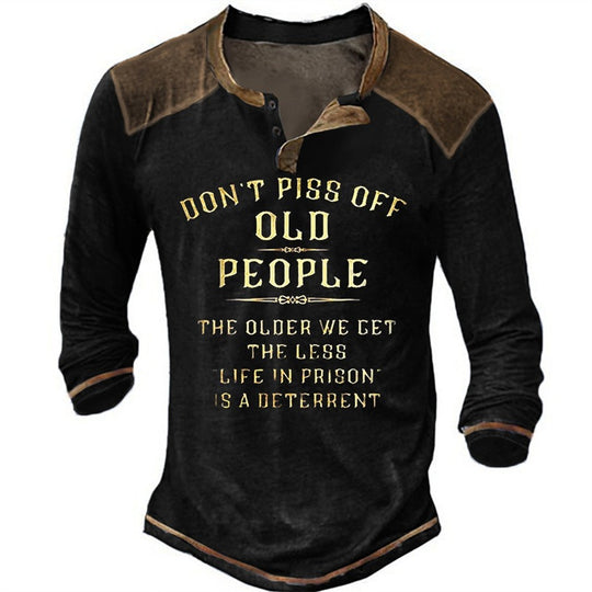 Herren lässiges Langarmshirt mit originellem Druck EB