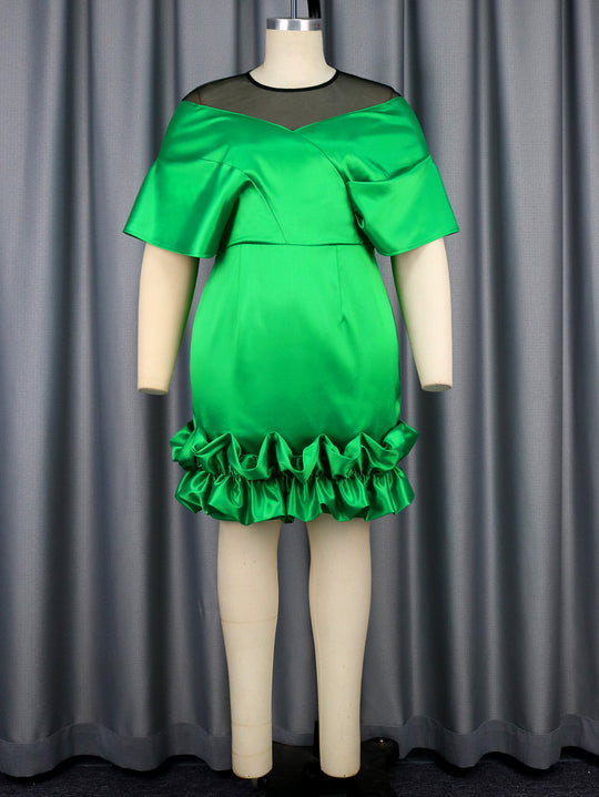 Damen Abendkleid mit voluminösen Rüschensäumen EB