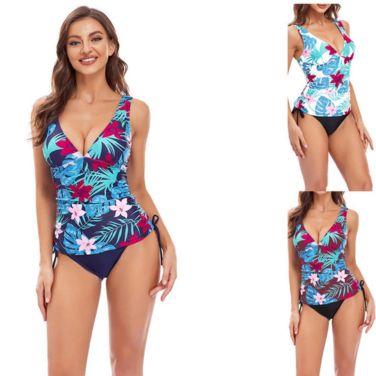 Damen Tankini mit attraktiven Rüschendetails und floralem Design EB