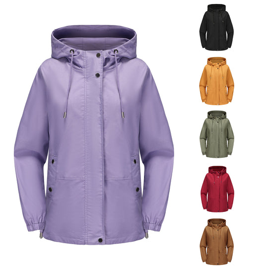 Damen leichte Windjacke mit verstellbarem Bund EB
