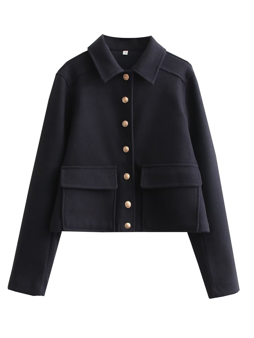Damen modische Jacke mit Knopfleiste und praktischen Taschen EB