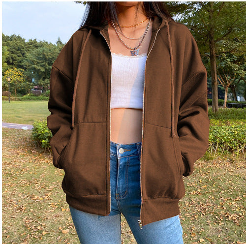 Damen bequeme Kapuzenjacke mit praktischen Taschen und lässigem Schnitt EB