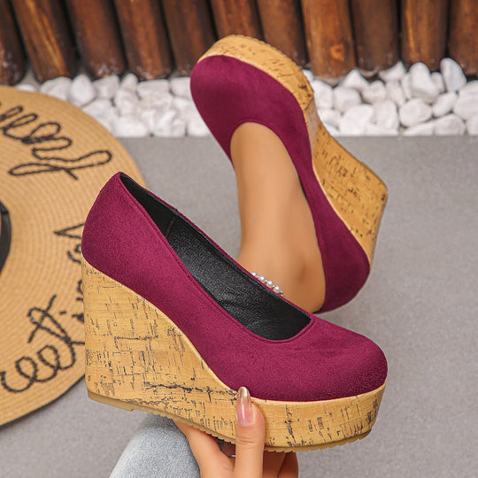 Damen Wedge-Pumps mit zeitgemäßem Kork-Design EB