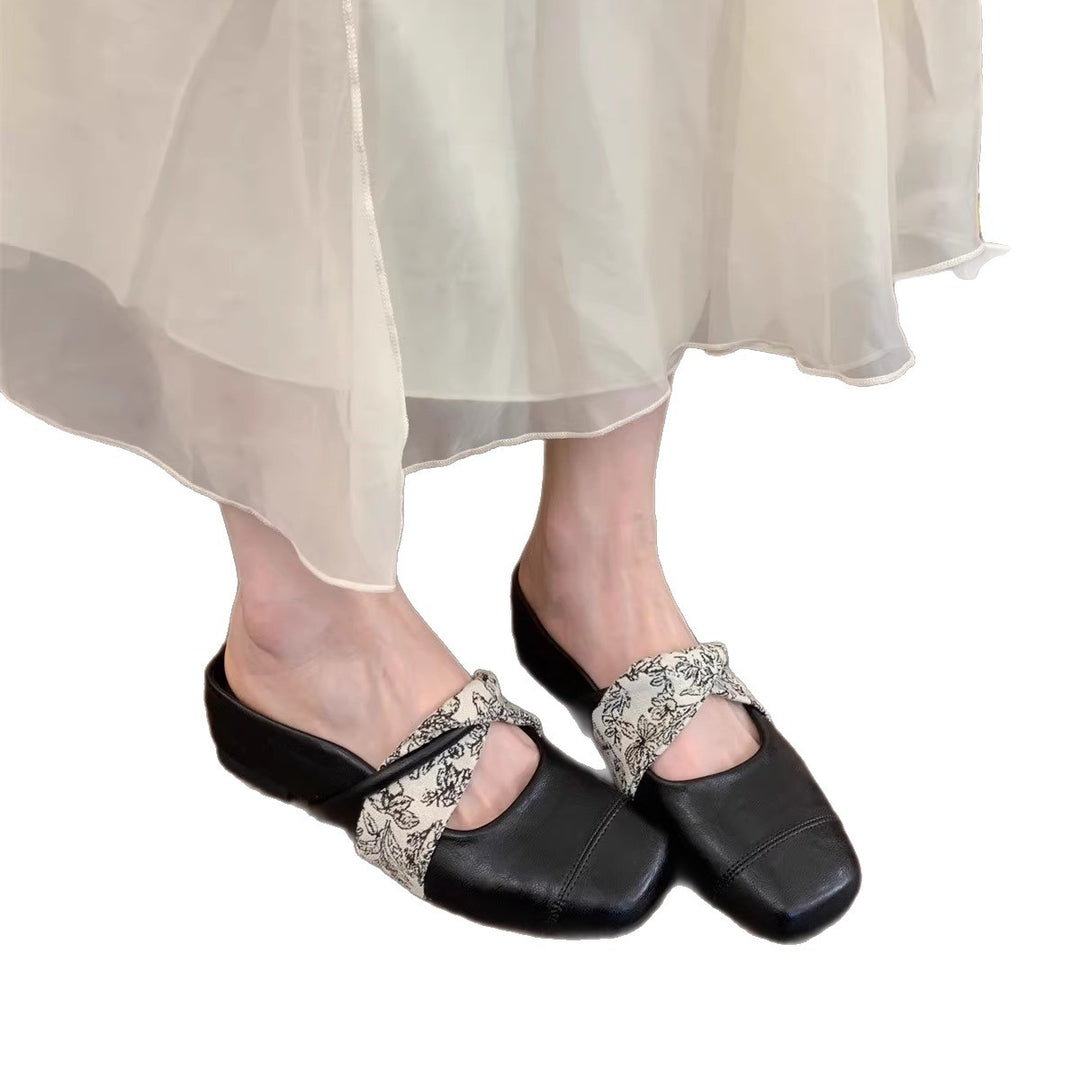 Damen Bequeme Slingback-Schuhe mit floralem Riemen EB