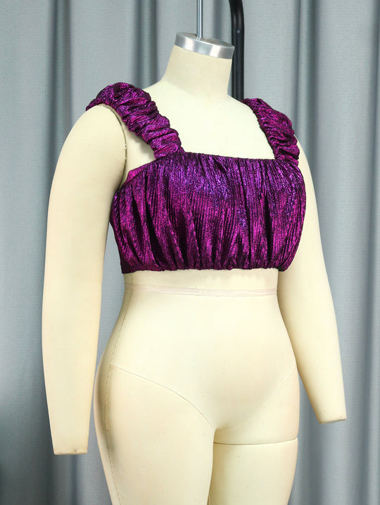 Damen Glitzerndes Bustier mit Rüschendetails EB