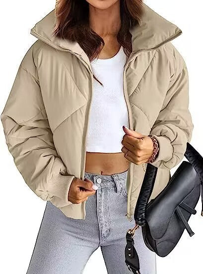Damen Wärmeisolierte Steppjacke mit hohem Kragen und elastischen Bündchen EB