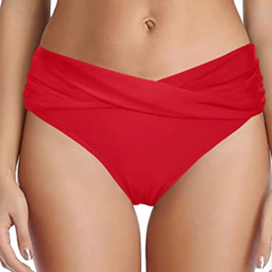 Damen Hochgeschnittenes Bikini-Höschen mit Wickel-Design EB