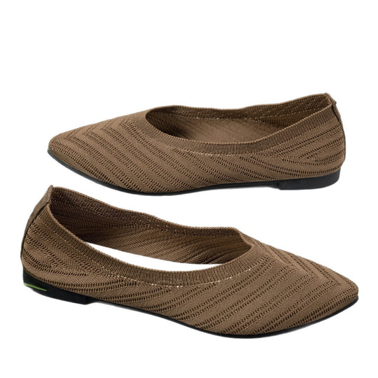 Damen Ballerinas aus atmungsaktivem Strickmaterial mit elegantem Schnitt EB