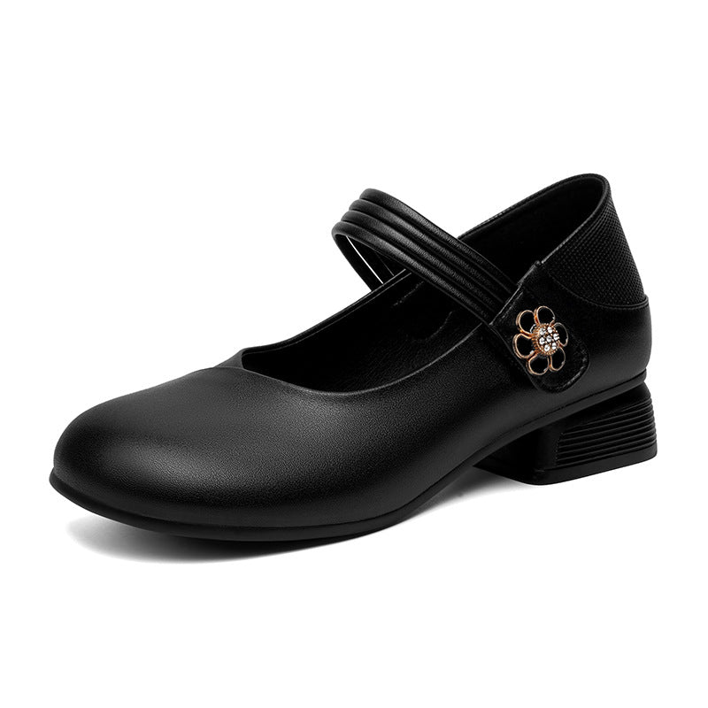 Damen Mary Jane Schuhe mit elegantem Riemen und verziertem Akzent EB