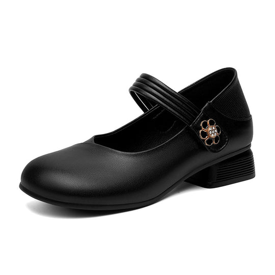Damen Mary Jane Schuhe mit elegantem Riemen und verziertem Akzent EB
