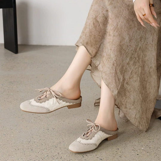 Damen modische Schnürschuhe mit dekorativen Lochmustern EB