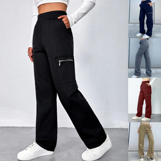 Damen Bequeme Cargo-Hose mit elastischem Bund EB