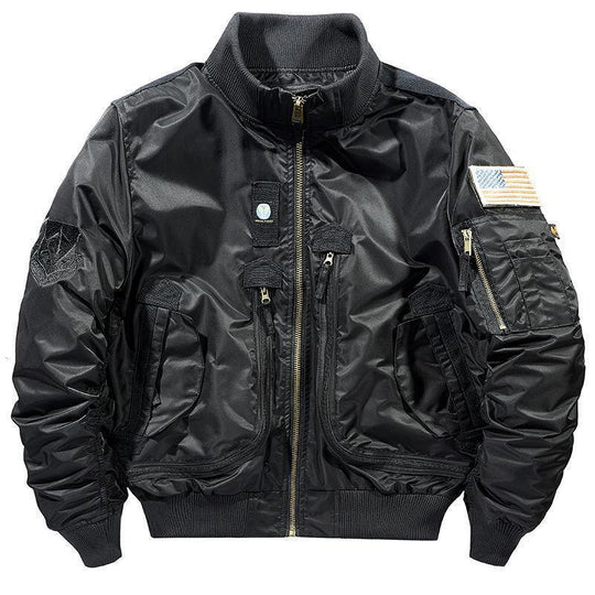 Herren Flieger-Bomberjacke mit multifunktionalen Reißverschluss- und Utility-Taschen EB