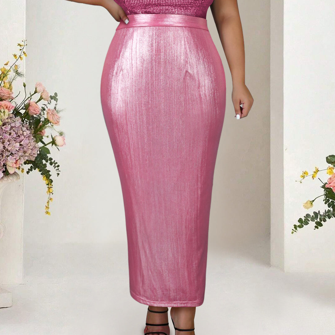 Damen Eleganter Pailletten-Midi-Rock EB