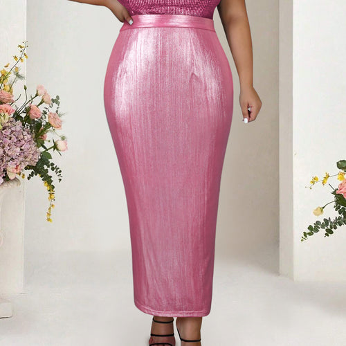 Damen Eleganter Pailletten-Midi-Rock EB