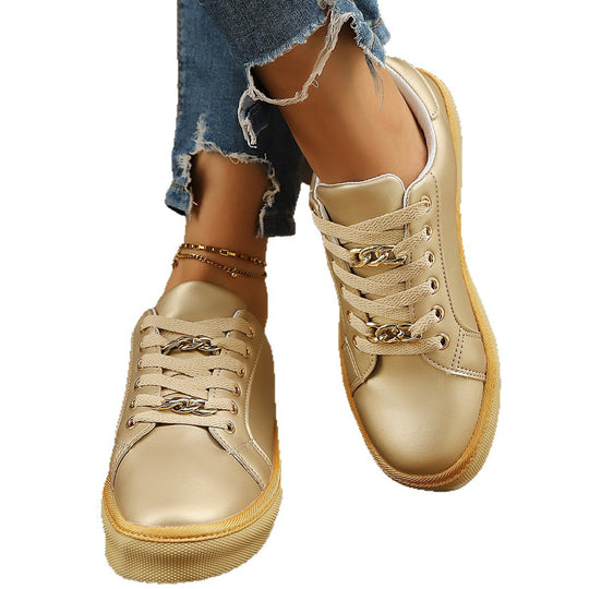 Damen Sneakers mit goldenen Akzenten EB