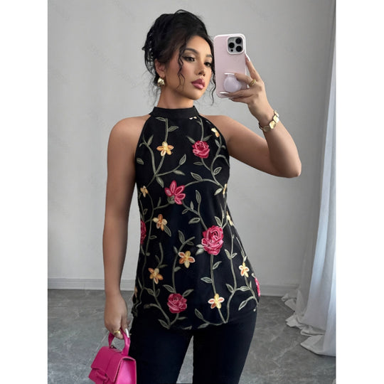 Damen elegante bestickte Bluse EB