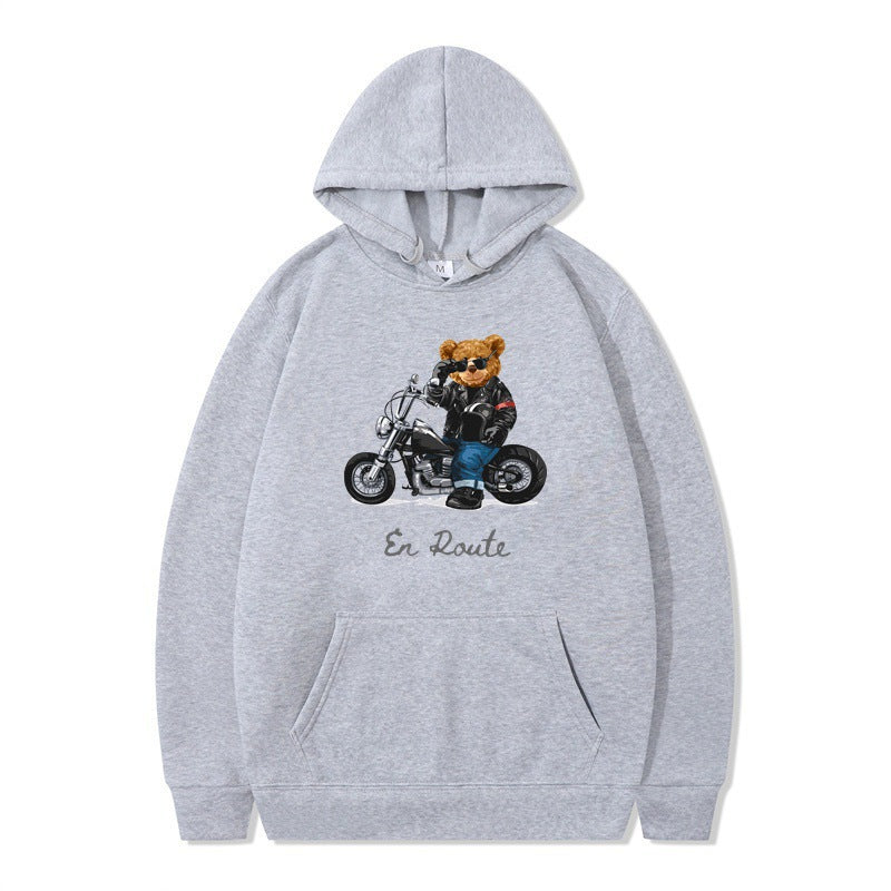Damen Kapuzenpullover mit einzigartigem Bärenmotiv und lässiger Passform EB