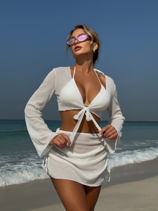 Damen luftige Strandbekleidung mit offenen Ärmeln EB