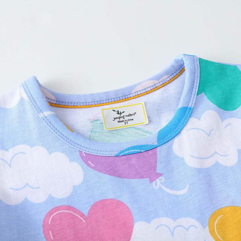 Mädchen Freizeitkleid mit fröhlichem Herz- und Ballonmotiv EB