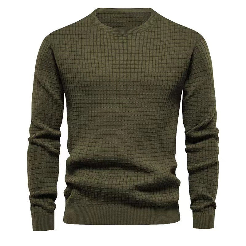 Herren eleganter Strickpullover mit strukturierter Oberfläche EB