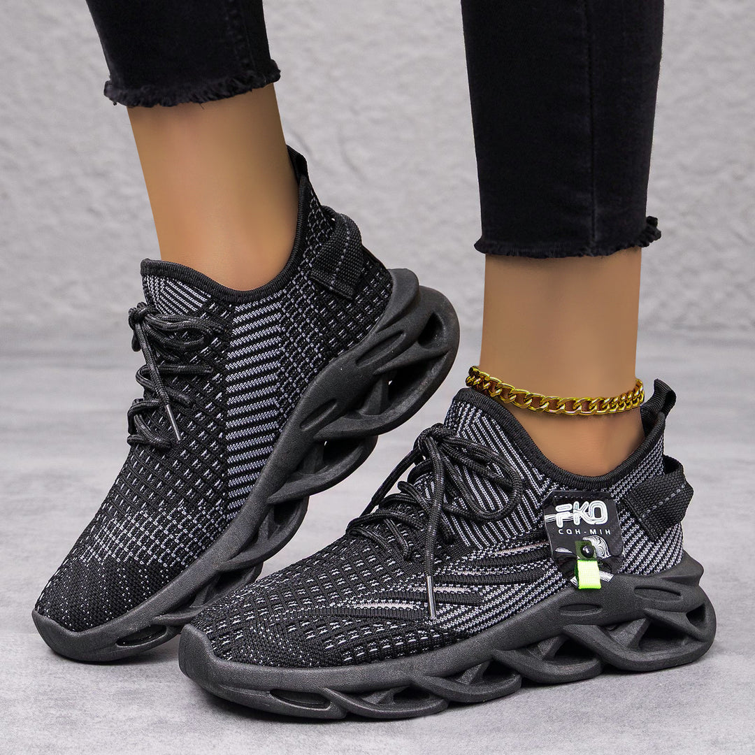 Damen Sportliche Laufschuhe mit atmungsaktiver Strickoberfläche und innovative Dämpfungstechnologie EB