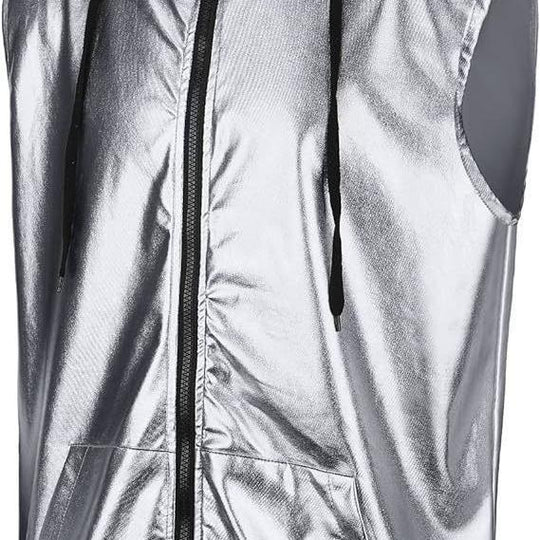 Herren Kapuzenweste mit glänzendem Obermaterial und praktischen Taschen EB