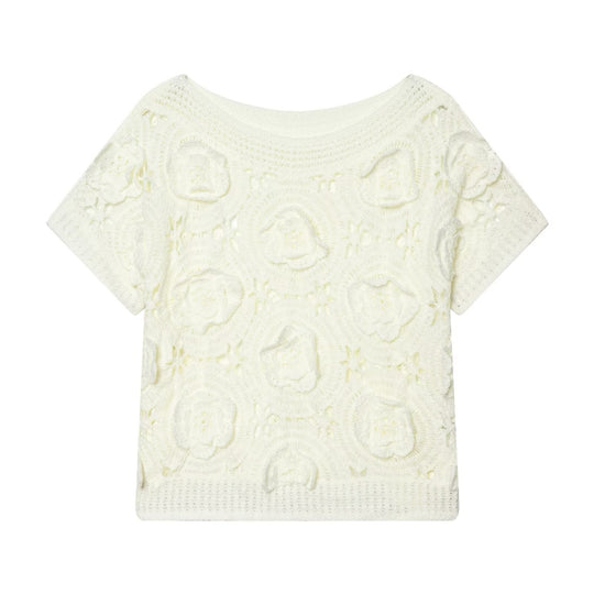 Damen Strickoberteil mit floralem Strukturmuster EB