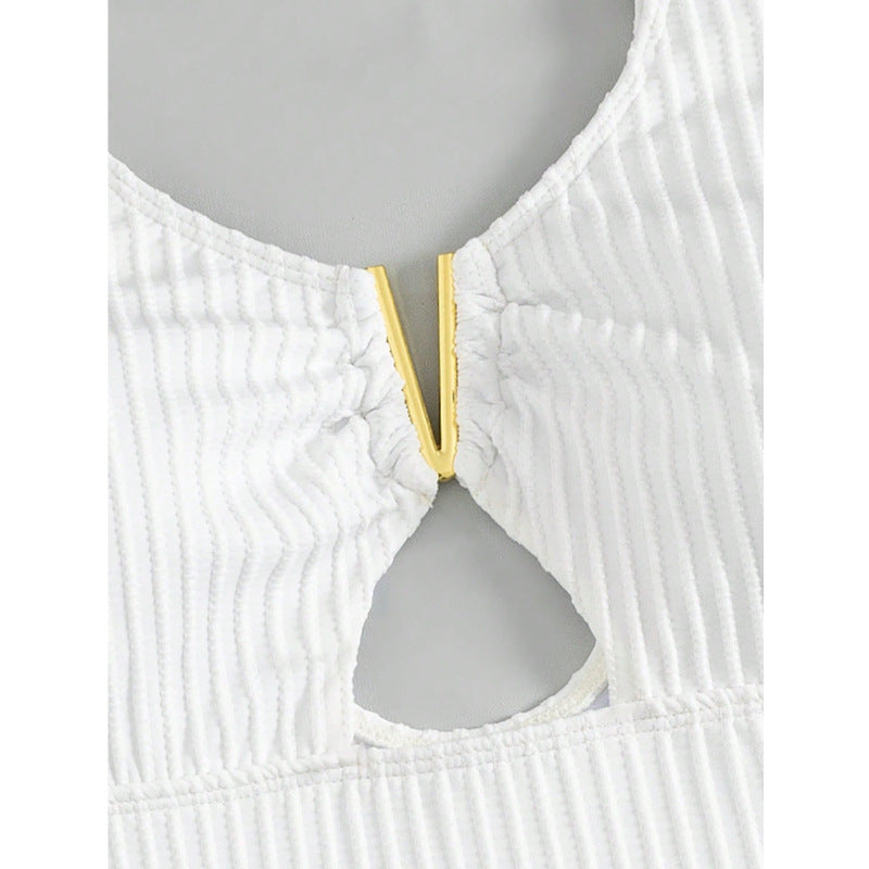 Damen High-Waist Badeanzug mit Cut-Out EB