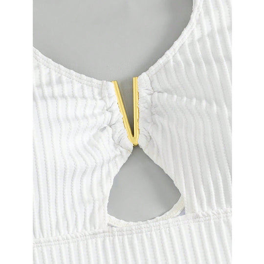 Damen High-Waist Badeanzug mit Cut-Out EB