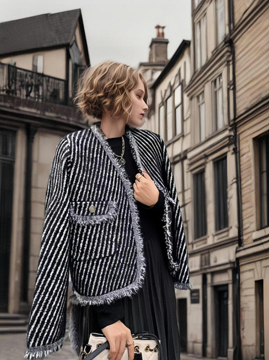 Damen Weicher Strickjacke mit Vintage-Details EB