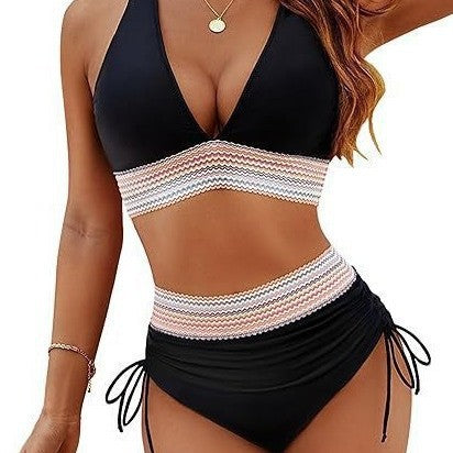 Damen Hochgeschnittener Bikini mit verstellbarem Bund EB