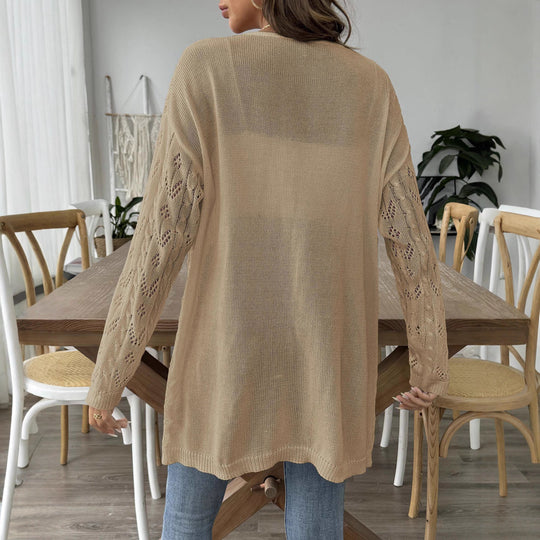 Damen leichte Strickjacke im eleganten Lochmuster EB