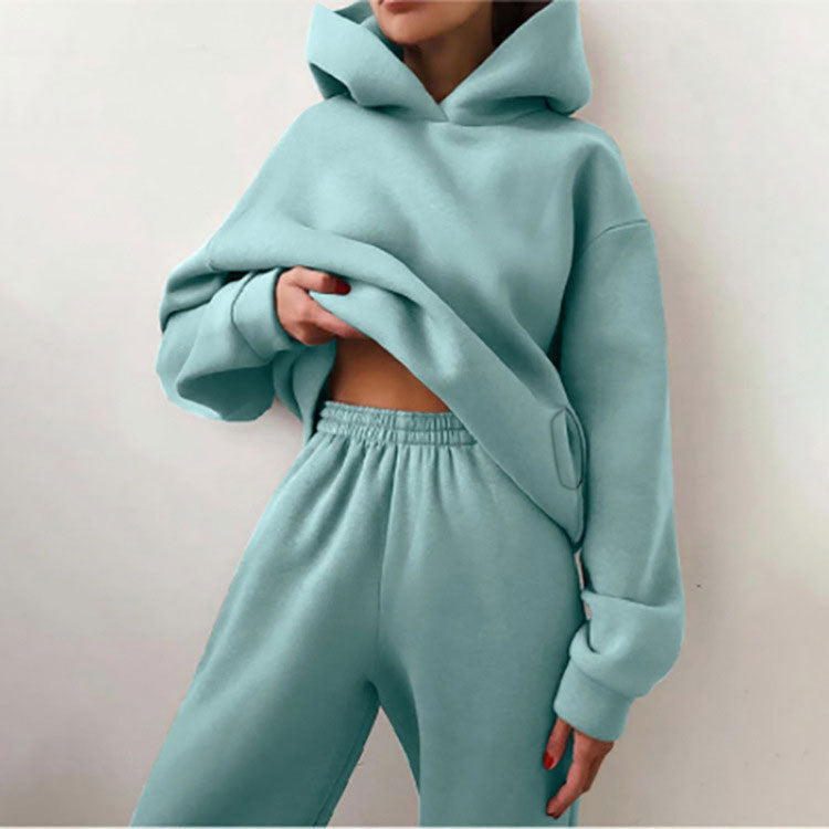 Damen modisches Oversize-Hoodie-Set mit lässigem Schnitt und elastischem Bund EB