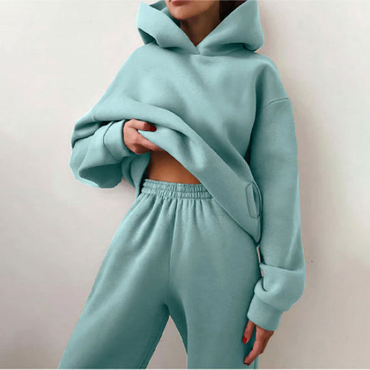 Damen modisches Oversize-Hoodie-Set mit lässigem Schnitt und elastischem Bund EB