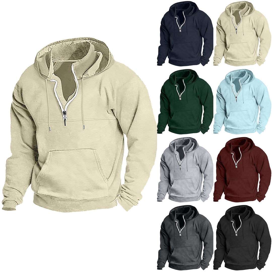 Herren bequemer Kapuzenpullover mit durchgehendem Reißverschluss EB