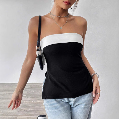 Damen Bandeau-Top mit eleganten Farbblockdesign EB