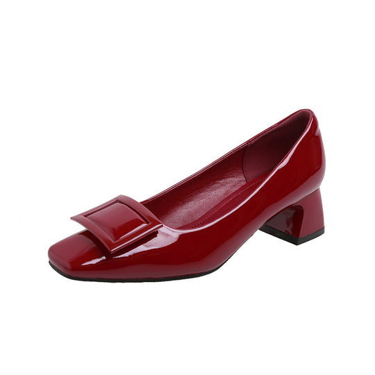 Damen elegante Chunky-Heels mit modischem Schleifen-Akzent EB