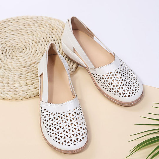 Damen Atmungsaktive Ballerinas mit modischem Lochmuster EB