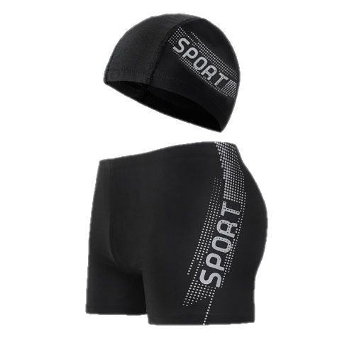 Herren Sportliche Schwimmshorts mit passender Badekappe EB