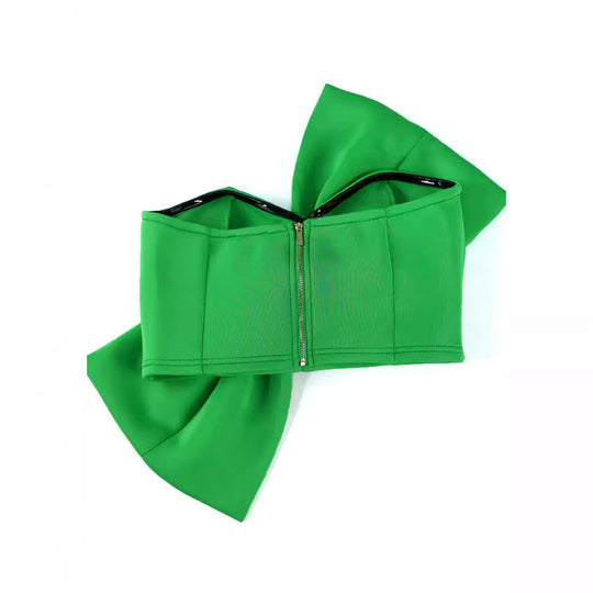 Damen Elegantes Oberteil mit asymmetrischem Schnitt und auffälliger Schleife EB