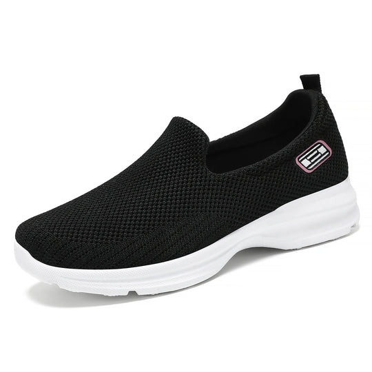 Damen nan nahtloser Strick-Slip-On Walking-Sneaker mit ergonomischer Memory-Fußbett-Einlage EB