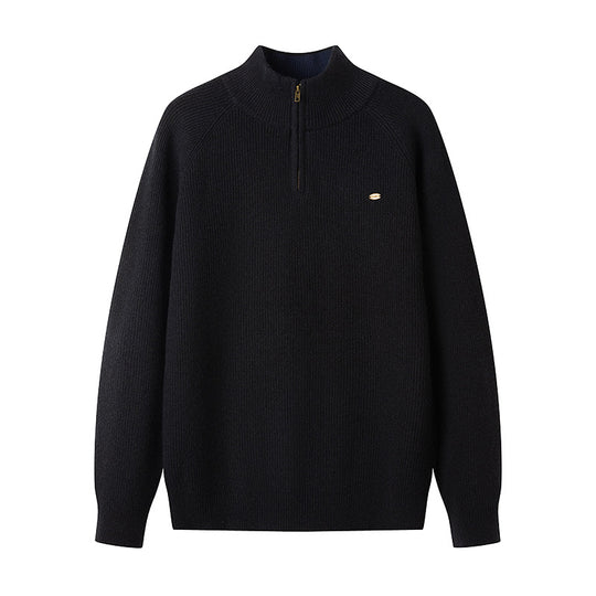 Herren Strickpullover mit halbem Reißverschluss EB