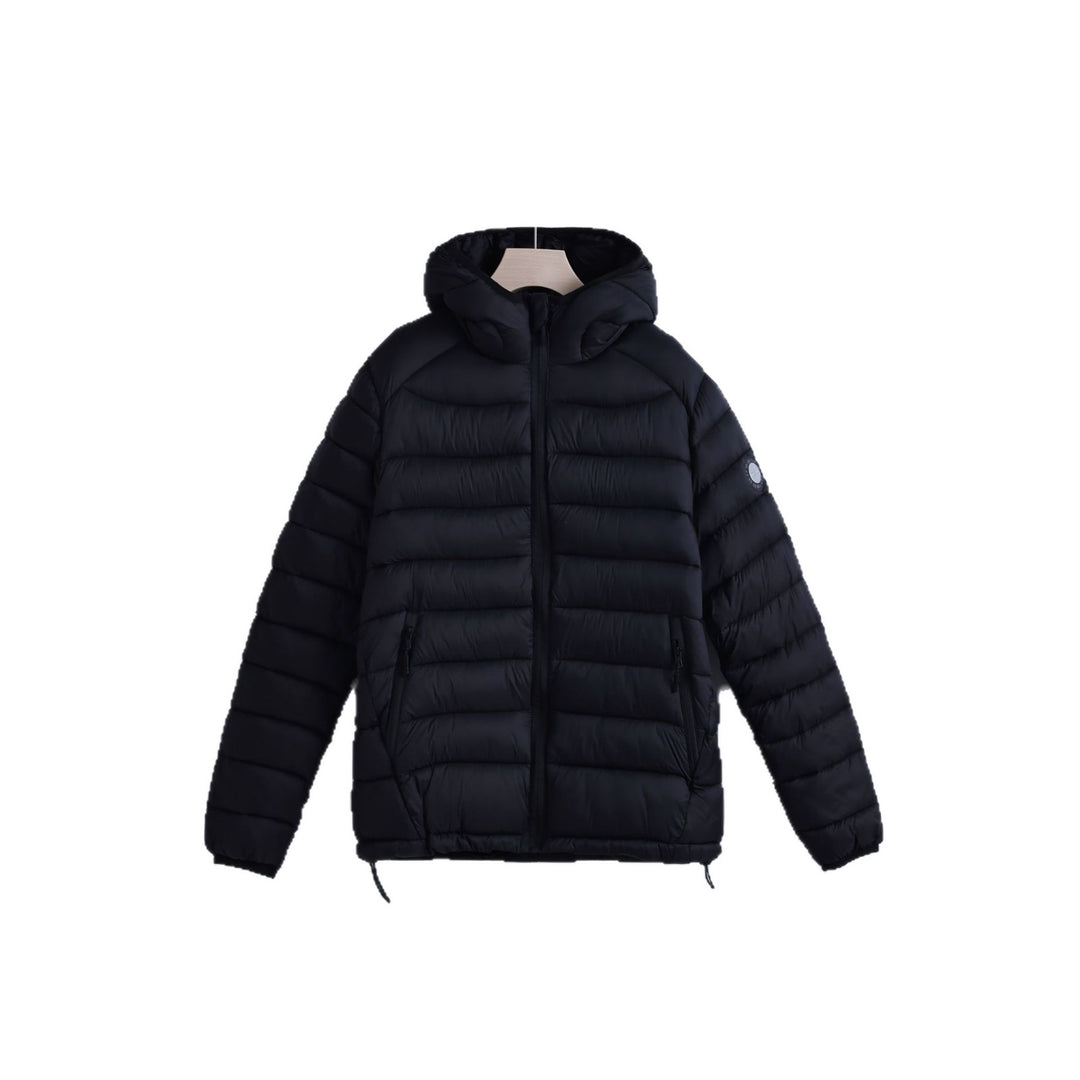 Damen nan ultraleichte gesteppte Kapuzenjacke mit thermoisolierender Füllung und taillierbarem Tunnelzug EB