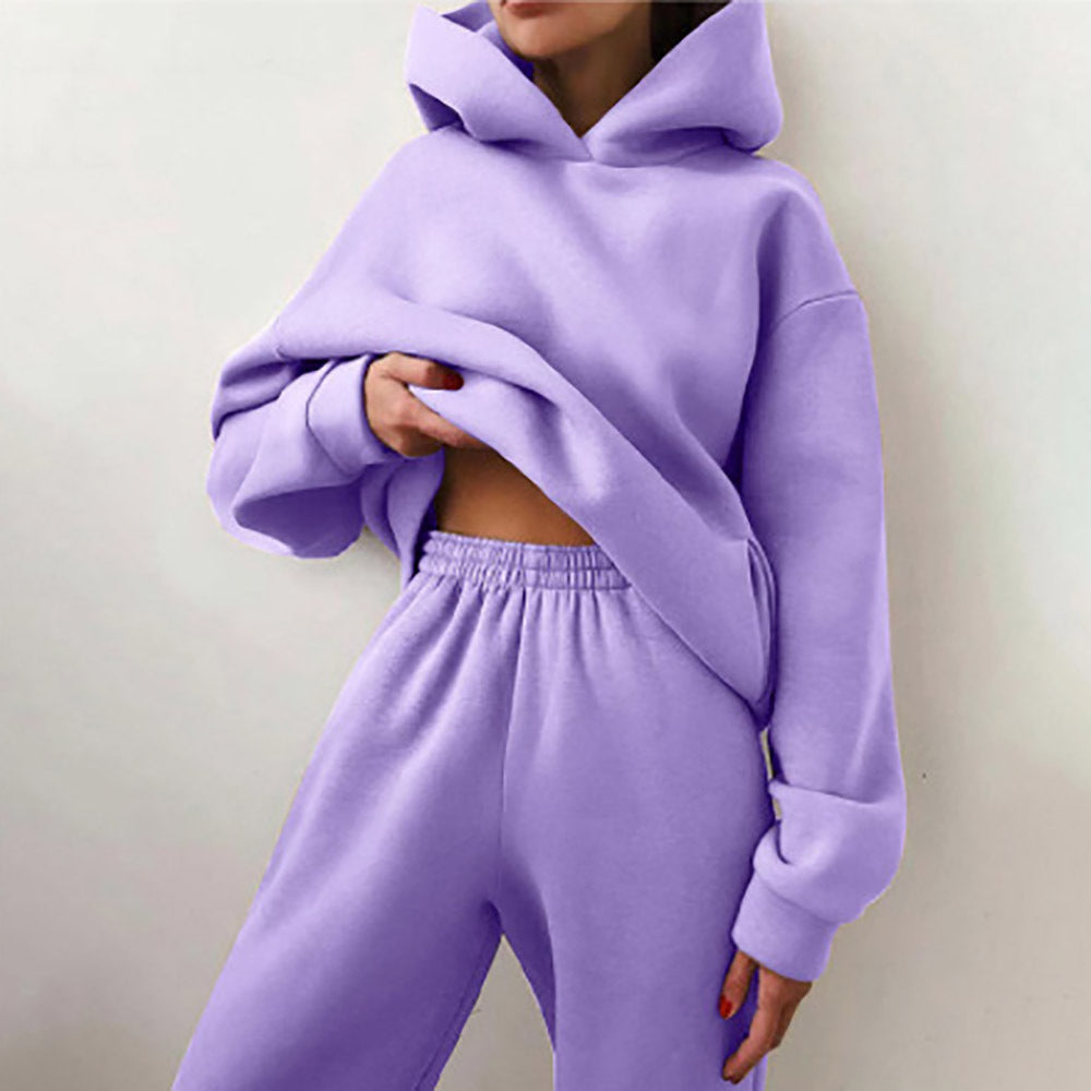 Damen modisches Oversize-Hoodie-Set mit lässigem Schnitt und elastischem Bund EB