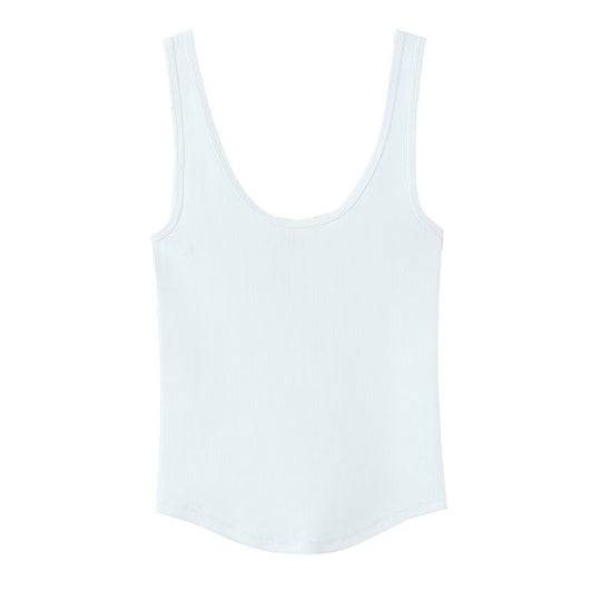 Damen hochwertiges Rippen-Top mit elegantem Rundhals und bequemer Passform EB