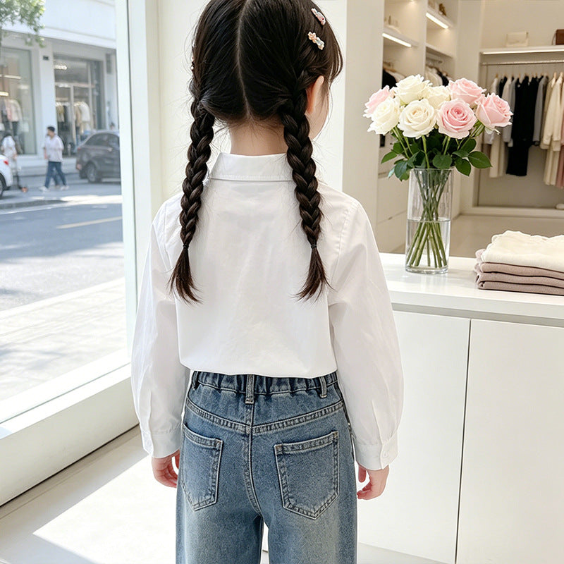 Mädchen Bluse mit liebevollen Schleifendetails EB