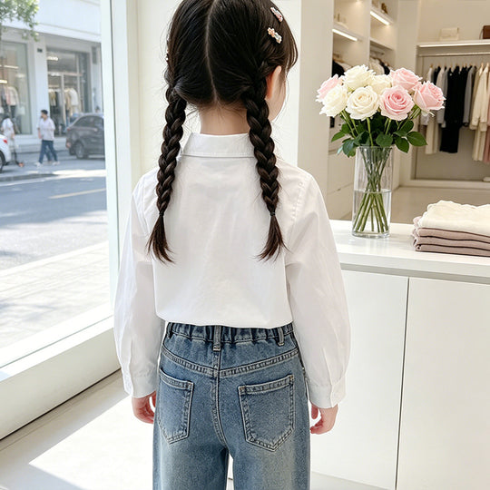 Mädchen Bluse mit liebevollen Schleifendetails EB